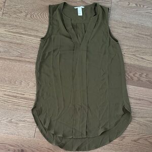 H&M Sheer, green top